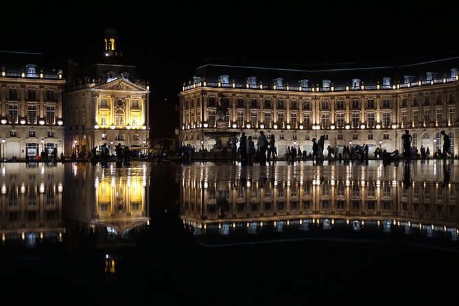 Private tour of Bordeaux at night in a sidecar - Place de la Bourse and the Miroir d’eau: Classic Bordeaux Lights
